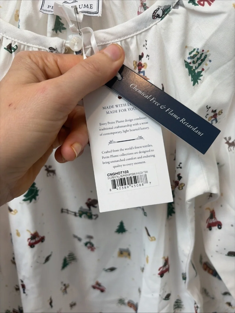 NWT Petite Plume 3T Twill Delphine Holiday Christmas Nightgown 100% Cotton